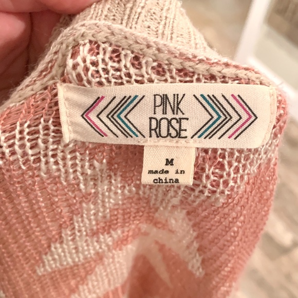 Pink Rose Tribal Aztec Print Open Cardigan - Picture 5 of 7